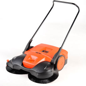 Bissell Commercial BG697 Bissell 38" Battery Powered Triple Brush Push Power Sweeper, 13.2 Gallon Capacity - BG697 image.
