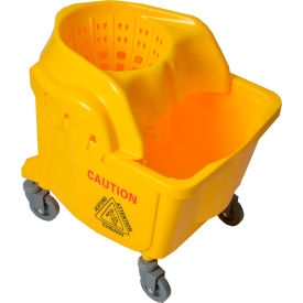 USA Jail Safe Mop Bucket with Mesh Wringer, 35 Qt. Capacity, Yellow view 2
