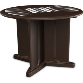 CORTECH USA 66749BNGT Cortech USA Endurance Table 42" Round Table Top with X Base and Game Top - Brown image.