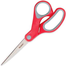 3M 1427 Scotch™ Multi-Purpose Scissors, 7" Length, Straight, Gray/Red, 1 Each image.