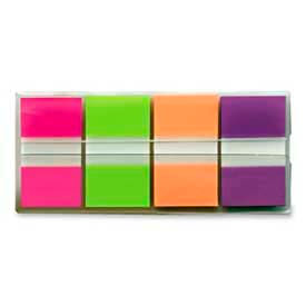 Post-it® Flags 1"" Wide Bright Colors 80 Flags/Dispenser 2 Dispensers/Pack