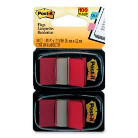 Post-it® Flags 1"" Wide Red 50 Flags/Dispenser 2 Dispensers/Pack