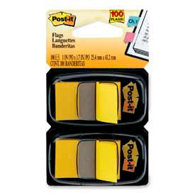 Post-it® Flags 1"" Wide Yellow 50 Flags/Dispenser 2 Dispensers/Pack