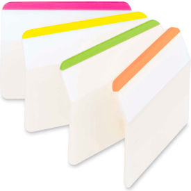 3M 686A1BB Post-it® Durable Hanging File Folder Tabs, 2" Angled Lined, Bright Colors, 24 Tabs/Pack image.