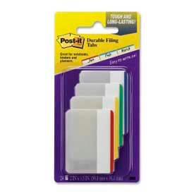 3M 686F1 Post-it® Durable Tabs, 2" Lined, Primary Colors, 24 Tabs/Pack image.