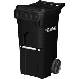 Global Industrial B2239509 Global Industrial™ Mobile Trash Container, 35 Gallon Black  image.