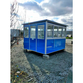 GUARDIAN BOOTH LLC 8X8EM Guardian Booth; 8x8 Guard Booth, Blue - Economy Model, Pre-Assembled image.