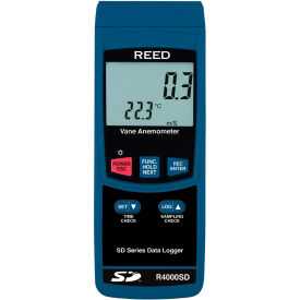 GLOBAL TEST SUPPLY LLC R4000SD Reed Instruments Data Logging Thermo-Anemometer with Vane image.