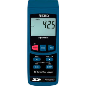 GLOBAL TEST SUPPLY LLC R8100SD Reed Instruments Data Logging Light Meter with 100,000 Lux image.