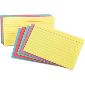 Esselte Pendaflex Corp. 40280 Oxford® Rule Index Cards 40280, 3" x 5", Assorted, 100/Pack image.