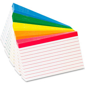 Esselte Pendaflex Corp. 4753 Oxford® Color Coded Rule Index Cards 04753, 3" x 5", Assorted, 100/Pack image.