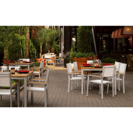 Oxford Garden® Travira 63" Rectangular Dining Set 6 Armchairs Natural Sling/Top 