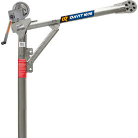OZ Lifting Products 1000 lb. Steel Davit Crane with 2500 lb. Carbon Steel Brake Winch 