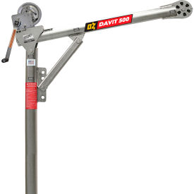 OZ Lifting Products 500 lb. Steel Davit Crane with 2500 lb. Carbon Steel Brake Winch 