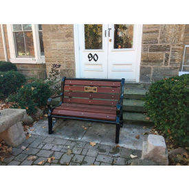 Terraza 4' Bench with Back, Pau Lope Wood Slats, Black view 2