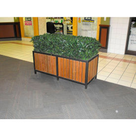 Regency 24" x 60" Double Planter, Steel Frame, Pau Lope Slats view 2