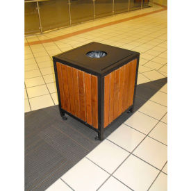 Regency Litter Receptacle, Steel Frame, Pau Lope Slats Lid, 20 Gallon view 2