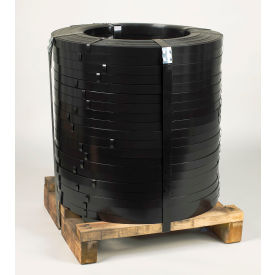 Pac Strapping High Tensile Steel Strapping 3/4"W x 0.029" Thick 16" x 3" Core Black 12/Pallet 
