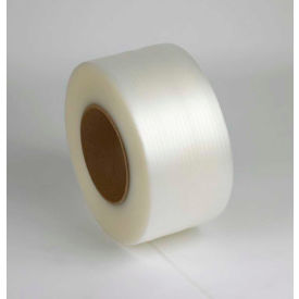 Global Industrial B2292255 Global Industrial™ Machine Grade Strapping, 3/8"W x 12900L x 0.024" Thick, 8 x 8" Core, Clear image.