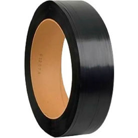 Global Industrial™ Polyester Strapping 1/2""W x 7200L x 0.02"" Thick 16"" x 6"" Core Black