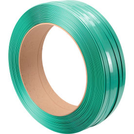 Global Industrial B1346778 Global Industrial™ Polyester Strapping, 3/4"W x 2400L x 0.050" Thick, 16" x 6" Core, Green image.