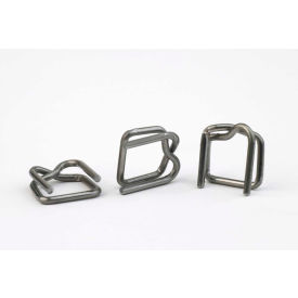 Pac Strapping Prod Inc B-3A Pac Strapping Polypropylene Wire Buckles Strapping, 3/8" Strap Width, Silver, Pack of 1000 image.