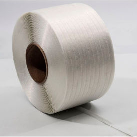 Global Industrial™ Polyester Cord Strapping 5/8""W x 3000L x 0.022"" Thick 4"" x 6"" Core White