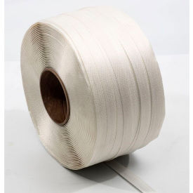 Global Industrial™ Polyester Cord Strapping 3/4""W x 1650L x 0.045"" Thick 4"" x 6"" Core White