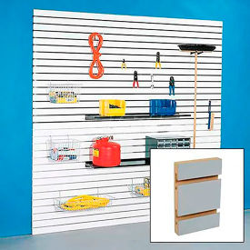 Slatwall Panel without Inserts, 48"W x 48"H, Gray HPL, Pack of 4 view 2