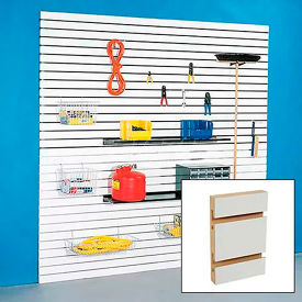 Slatwall Panel without Inserts, 48"W x 48"H, White HPL, Pack of 4 view 2