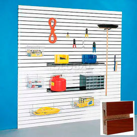 Slatwall Panel without Inserts, 96"W x 48"H, Cherry Laminate, Pack of 4 view 2