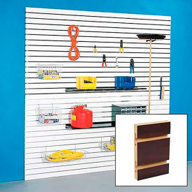 Slatwall Panel without Inserts, 96"W x 48"H, Mahogany Laminate, Pack of 4 view 2