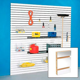 Slatwall Panel without Inserts, 96"W x 48"H, Mirror, Pack of 4 view 2
