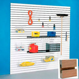 Slatwall Panel without Inserts, 96"W x 48"H, Maple Laminate, Pack of 4 view 2