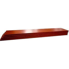 Slatwall Shelves, Finished on 2 Sides & 3 Edges, 47-3/4"W x 3/4"H, Cherry, Pack of 4 view 2