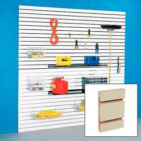 Slatwall Panel with Aluminum Inserts, 48"W x 96"H, Almond Laminate, Pack of 4 view 2