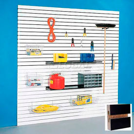 Slatwall Panel without Inserts, 48"W x 96"H, Black Laminate, Pack of 4 view 2