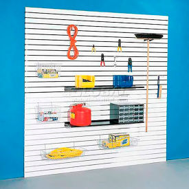 Slatwall Panel with Aluminum Inserts, 48"W x 96"H, Black Laminate, Pack of 4 view 2