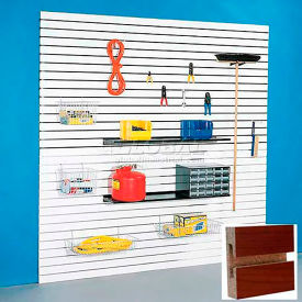 Slatwall Panel without Inserts, 48"W x 96"H, Cherry Laminate, Pack of 4 view 2
