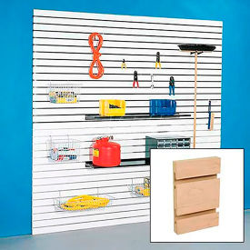 Slatwall Panel with Aluminum Inserts, 48"W x 96"H, Maple Veneer, Pack of 4 view 2