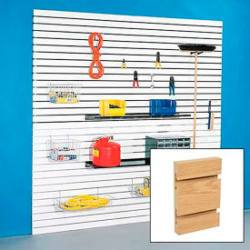 Slatwall Panel without Inserts, 48"W x 96"H, Oak Laminate, Pack of 4 view 2