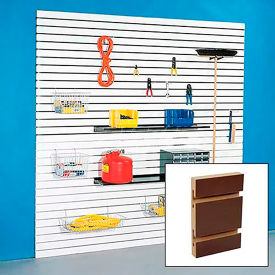 Slatwall Panel without Inserts, 48"W x 96"H, Walnut Laminate, Pack of 4 view 2