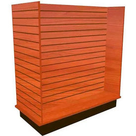 Slatwall H Display Fixture with Casters, 49-1/2"W x 54"H, Cherry view 2