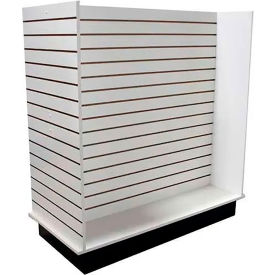 Slatwall H Display Fixture with Casters, 49-1/2"W x 54"H, White view 2