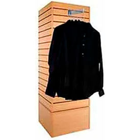 Rotating Slatwall Merchandiser Cube, 20"W x 60"H, Maple view 2