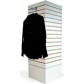 Rotating Slatwall Merchandiser Cube, 20"W x 60"H, White view 2