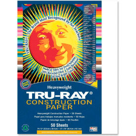 Pacon Corporation 103026 Pacon® Tru-Ray Construction Paper 9" x 12" White image.