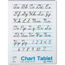 Pacon Corporation 74610 Pacon® Chart Tablets w/Cursive Cvr 74610, 24" x 32", White, 25 Sheets/Pack image.