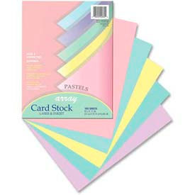 Pacon Corporation 101315 Pacon® Array Pastel Heavyweight Card Stock Paper, 8-1/2" x 11", 65 lb, Assorted, 100 Sheets/Pk image.
