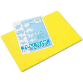 Pacon Corporation 103036 Pacon® Tru-Ray Construction Paper, 76 lbs., 12 x 18, Yellow, 50 Sheets/Pack image.